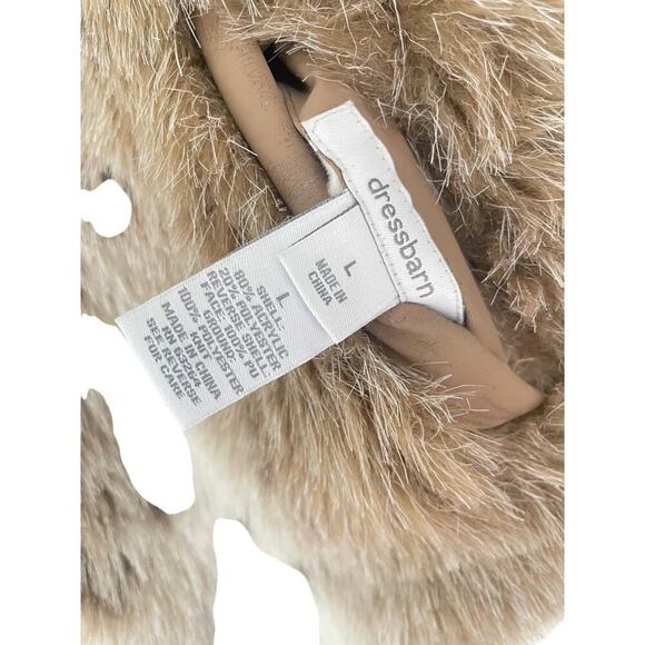 DRESSBARN VEST FAUX FUR SZ L LYNX FUR LEISUREWEAR GRUNGE COZY MOB WIFE CORE - Picture 6 of 16